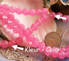 set/10 beads: JADE - Round - 6 mm - Pink