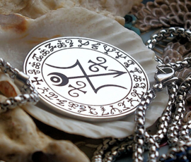 Amulet Hanger (42 mm) aan Ketting - RVS - Symbolen