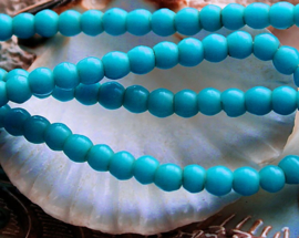 set/15 ANTIEKE TRADE BEADS Handelskralen: Afrika Boheems - Prosser - ca 5 mm - Turquoise/Aqua