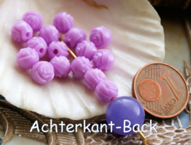 set/20 beads: Acrylic Spacer - Rose - 6 mm - Violet Pink