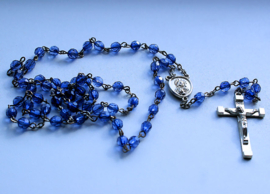 Vintage Rosary with Darkblue faceted beads