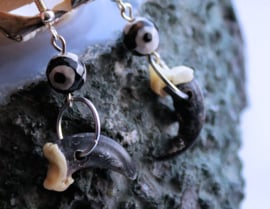 Ritual C&G Earrings: Coyote Nails & Agate Eye Beads