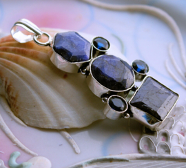 Pendant: Lapis Lazuli with Saphire Quartz - SP  - 61 mm