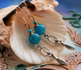 C&G Gemstone Earrings: Blue Jade & Mother Goddess