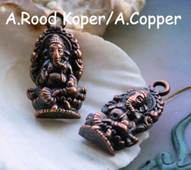 set/2 Charms: Elephant God GANESH - Ganesha - 27mm - Antique Silver  or Brass or Copper Tone