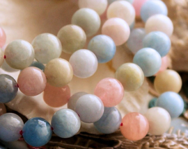 set/6 beads: beautiful Morganite - Round - 7,8 mm or 8,5 mm