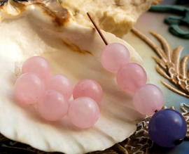 set/5 beads: Rose Quartz - Round - 8 mm