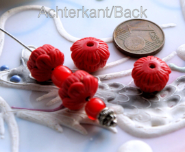 1 lovely Bead: Lotusflower - Cinnabar - 12 mm