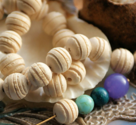 set/10 Beads: Natural Wood - 10 mm