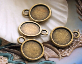 set/3  Pendants for Cabochons - 18x14 mm - Antique Brass/Bronze Tone