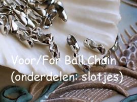 Ball Chain: Basis voor armband/ketting - per 1 meter - 2 mm balletjes - Antiek Zilver Kleur
