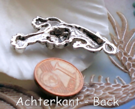 1 Pendant: Tiger - 35x20 mm - Antique Silver Tone