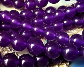 set/5 beads: Amethist Quartz - Round - 8 or 10 mm - Violet Purple