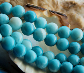 set/6 beads: beautiful Larimar - Round - 8,3 mm