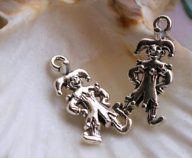 1 Charm/Pendant: Joker - 24 mm - Antique Silver tone metal