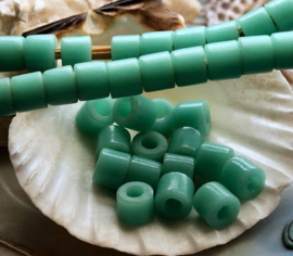 set/13 ANTIEKE TRADE BEADS Handelskralen: Afrika Boheems - ca 7 mm - Licht Turquoise