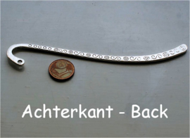 Boekenlegger: Swirl Patroon - 12 cm - Antiek Zilver kleur