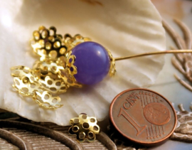 set/40 Bead Caps - Aluminium - 7,5 mm - Gold tone