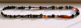 C&G Collier: Antieke Afrikaans Tradebeads - Koper - Carneool