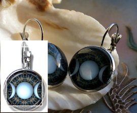 Earrings: Wicca Moon Pentagram - 3 options