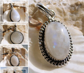 Beautiful Pendant with White Rainbow Moonstone - SP - Various Options
