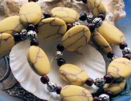 C&G Necklace: Antique African Tradebeads & Yellow Turquoise