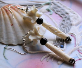 Paar C&G Oorbellen: Snake Vertebrae - Slang - Feather - 70 mm