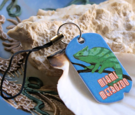 Strap Key Ring/Purse Ring: Vintage Tag - Miami Metrozoo Chameleon