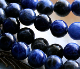 set/6 beads: Sodalite - Round - 8,5 mm - shades of Blue