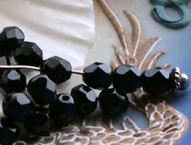 set/20 Beads: CZECH GLASS - Faceted - 6 mm - Black