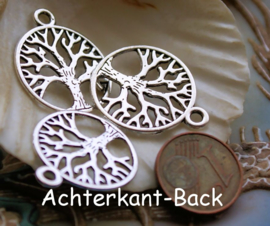 set/3 Charms: Tree of Life - 24x20 mm - Antique Silver Tone - Wicca Celtic