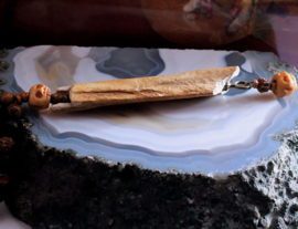 C&G Ritual Necklace: Spirit 2 - Human Bone Part + Skulls Gemstones