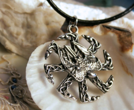 Kolovrat Pendant: Sun Talisman with Eagle or Wolf - complete with necklace