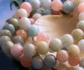 set/6 beads: beautiful Morganite - Round - 7,8 mm or 8,5 mm