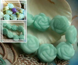 1 Beautiful ROSE shaped bead: Amazonite - Aqua - 14 mm