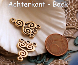 set/2 Hangers/3-Rij Verdelers/Chandelier: Triskelion - 22x13 mm - Antiek Zilver/Goud/Goud R. Kleur Metaal