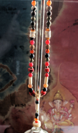 C&G Ritual Necklace: BloodRed - Bone Skull Gemstones Coral