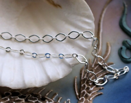 Design Chain for Necklace/Bracelet - per 50 cm - 5x3 mm chain - Silver tone