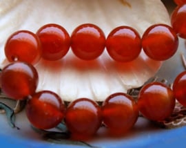 set/5 beads: real Carnelian AGATE - Round - 10 mm