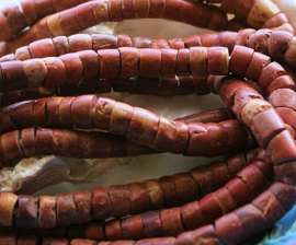 AFRIKA: 20 cm/approx 50 old BAUXIET Heishi Beads - 6,5-7 mm
