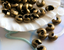 set/10 Crimp bead Covers for 2 + 2,5 mm - 6x3,5 mm - Various Metal tones