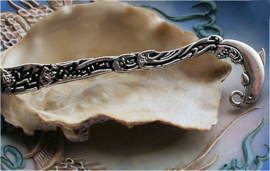 Bookmark: Dolphin & Fish - 12 cm - Antique Silver Tone