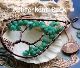 Hanger: Levensboom - Amazoniet, Turquoise Howliet of Labradoriet & Rood Koper - 63 of 79 mm