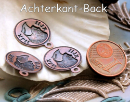 set/5 Charms: Roman Coin - 18x15 mm - Antique Copper Tone