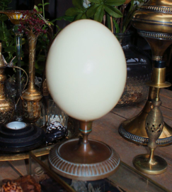 Ostrich Egg on Antique Brass Stand