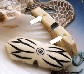 Camel BONE: 1 large Bead/Pendant/2-way Divider - approx 42x15 mm