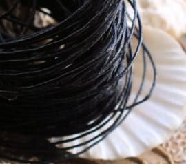 Cotton Waxed Cord  -  per 1 meter length - 1,0 mm - Black