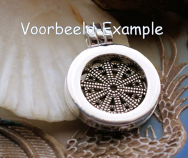 Memory Locket Inhoud (voor glasloze variant) - 22 mm - Filigraan - Antiek Zilver Kleur