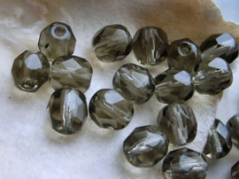 set/20 Beads: CZECH GLASS - Faceted - 6 mm - Black Diamond