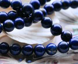 set/5 beads: Lapis Lazuli - Round - 8,4 mm - Dark Blue